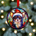 Chihuahua in Santa Hat Suncatcher Decoration